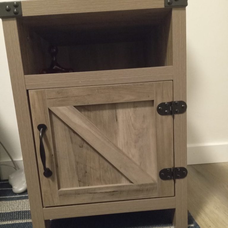 Barn door storage cabinet assembled in Chatham