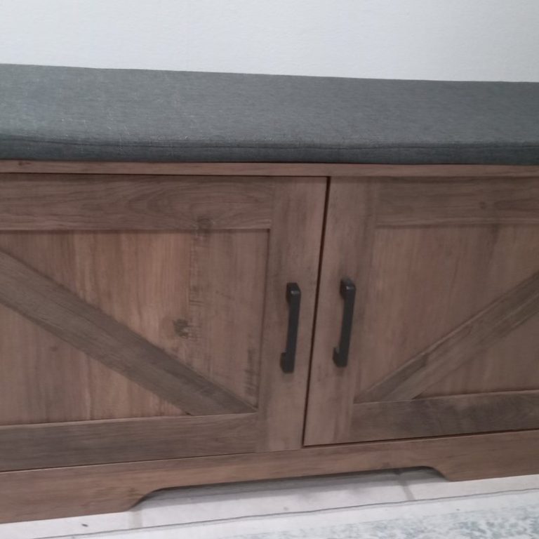 Storage bench assembled in a Chatham, Ontario home